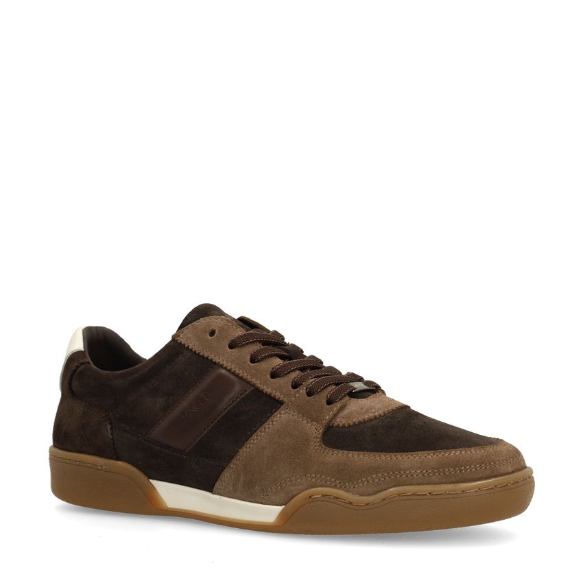 Manfield Bruine suède sneakers