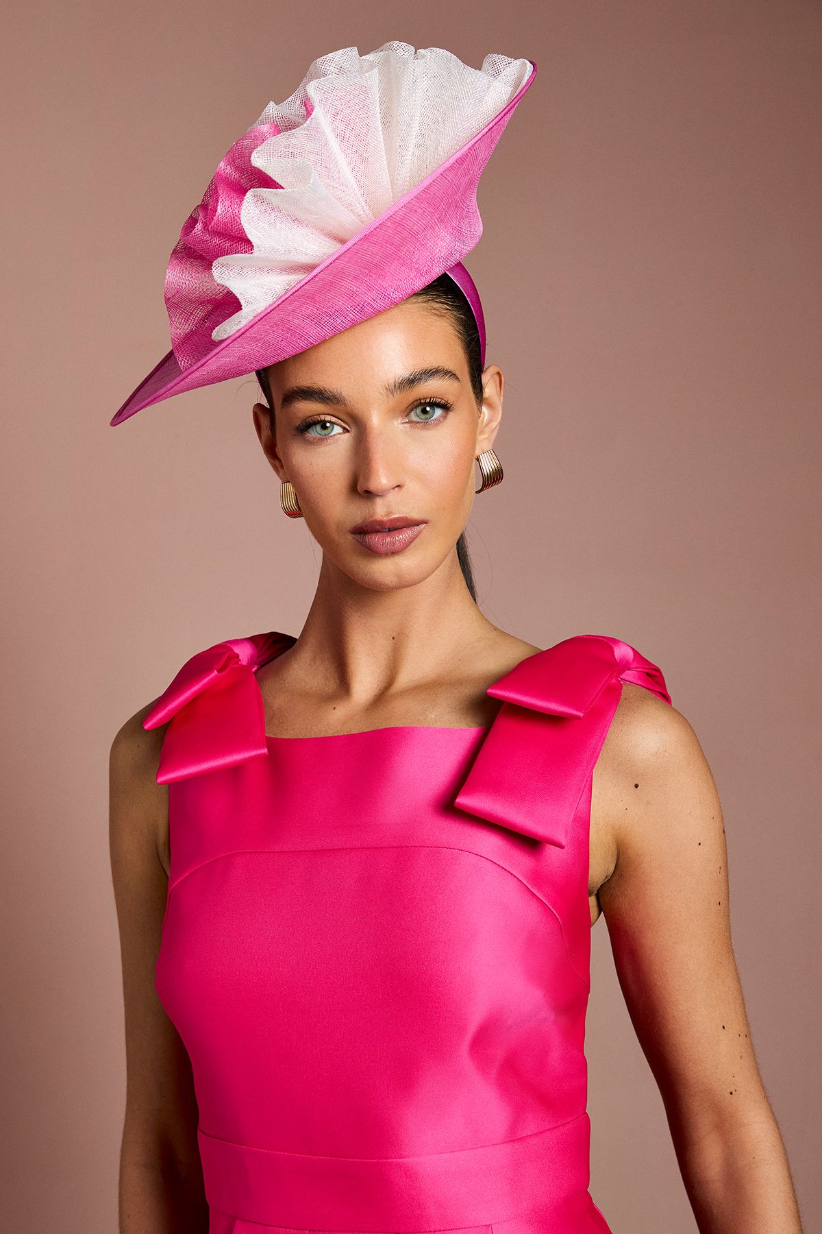 Coast Lisa Tan Side Facing Ruffle Fascinator