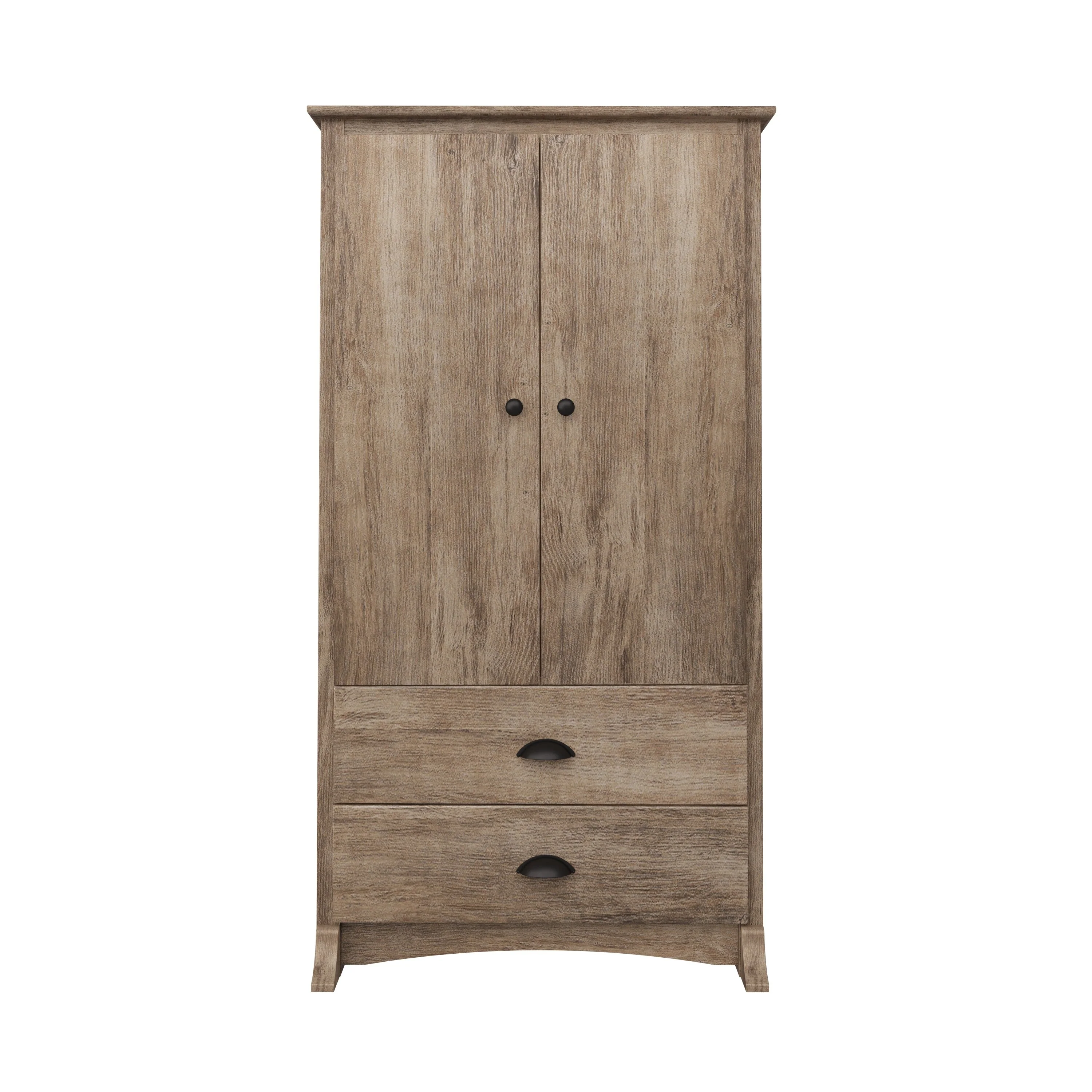 Porch & Den Commerce Black 2-drawer Armoire - 31.5 W x 58.75 H x 22 D