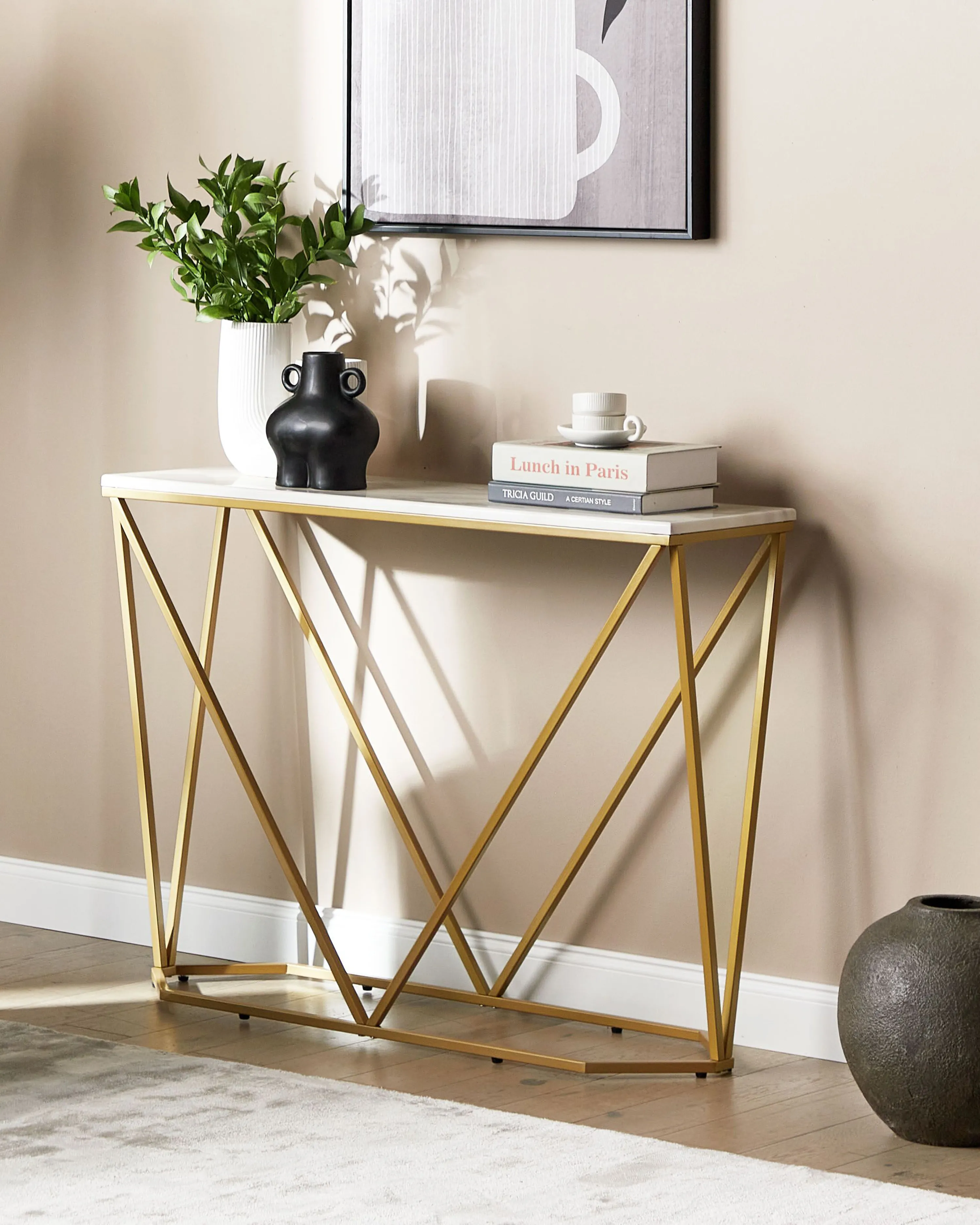 Console Table HAZEN Marble/ Gold