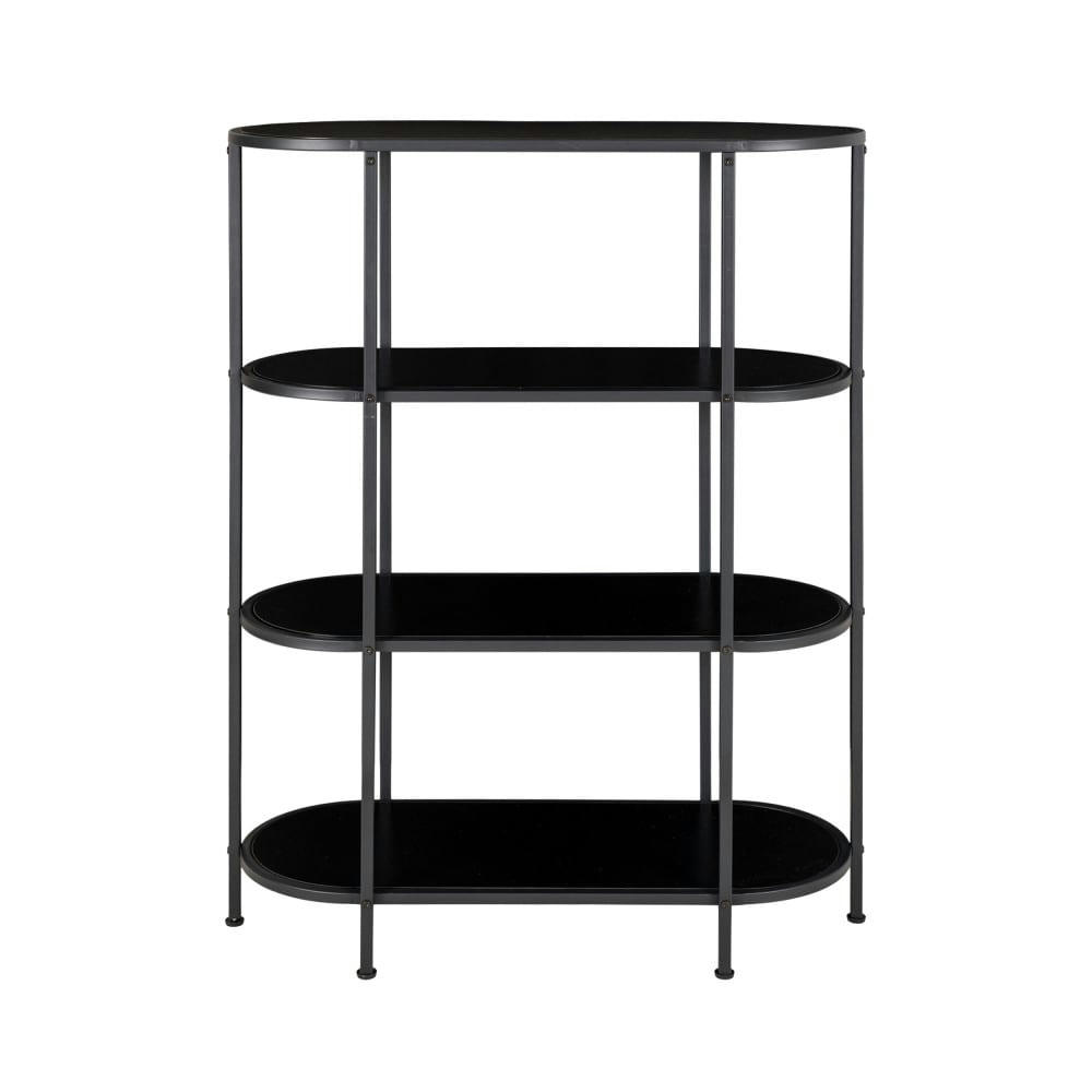 VITA - Étagère ovale en bois et métal 85x111cm noir