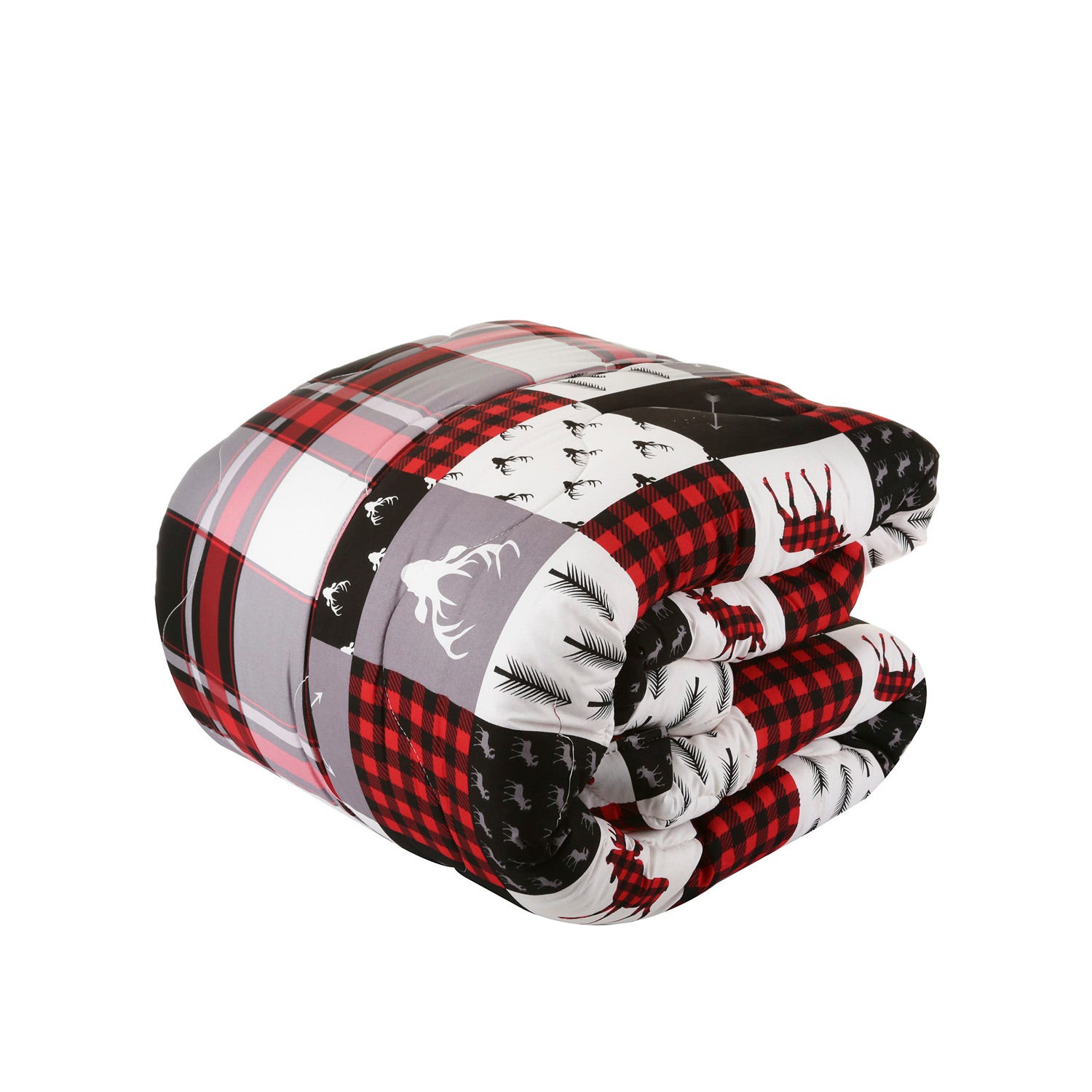 Trapunta matrimoniale renne e scozzese double face Cottage