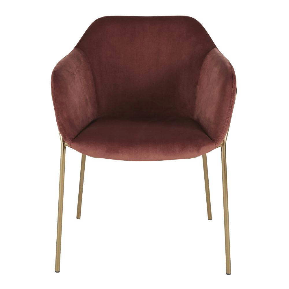 Neus - Chaise en velours terracotta et métal doré, OEKO-TEX®