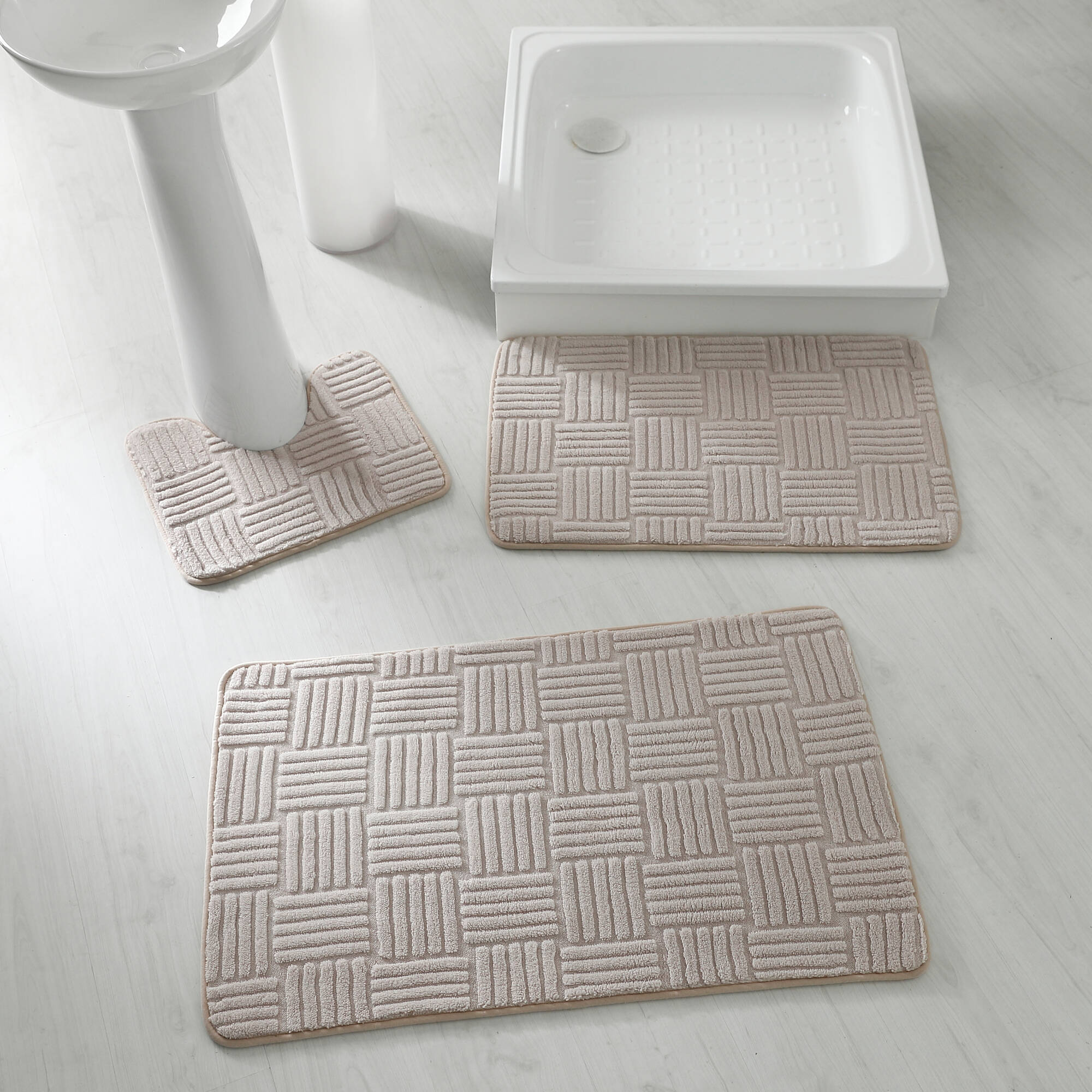 Tapis de bain effet damier