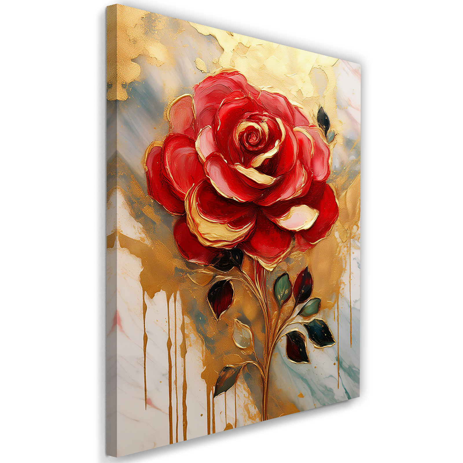 Feeby Obraz na płótnie, Róża Złoto Glamour 40x60