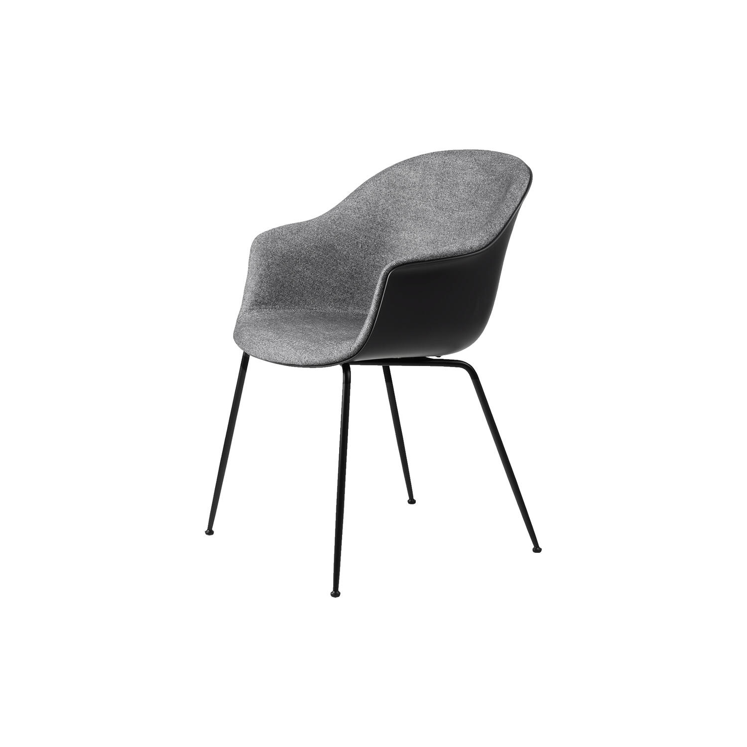 Bat Dining Chair Front Upholstered, Plain 0023/black matt