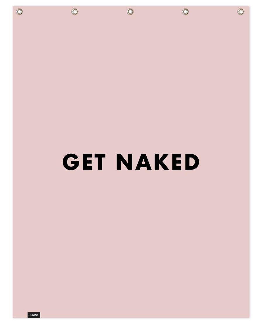 GET NAKED - Rideau de douche en polyester en rose 150x200