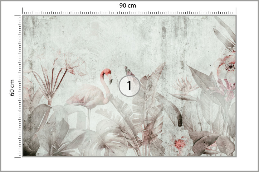 Fototapeta Flamingi Na Betonie 90x60cm