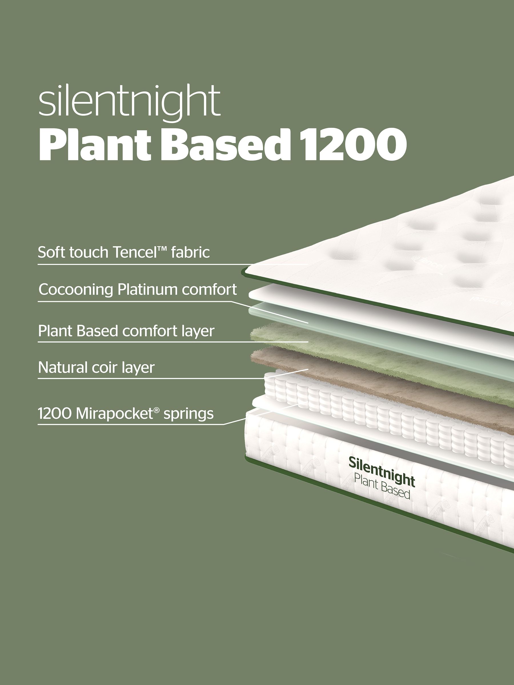Silentnight White Plant Naturals Pocket 1200 Mattress