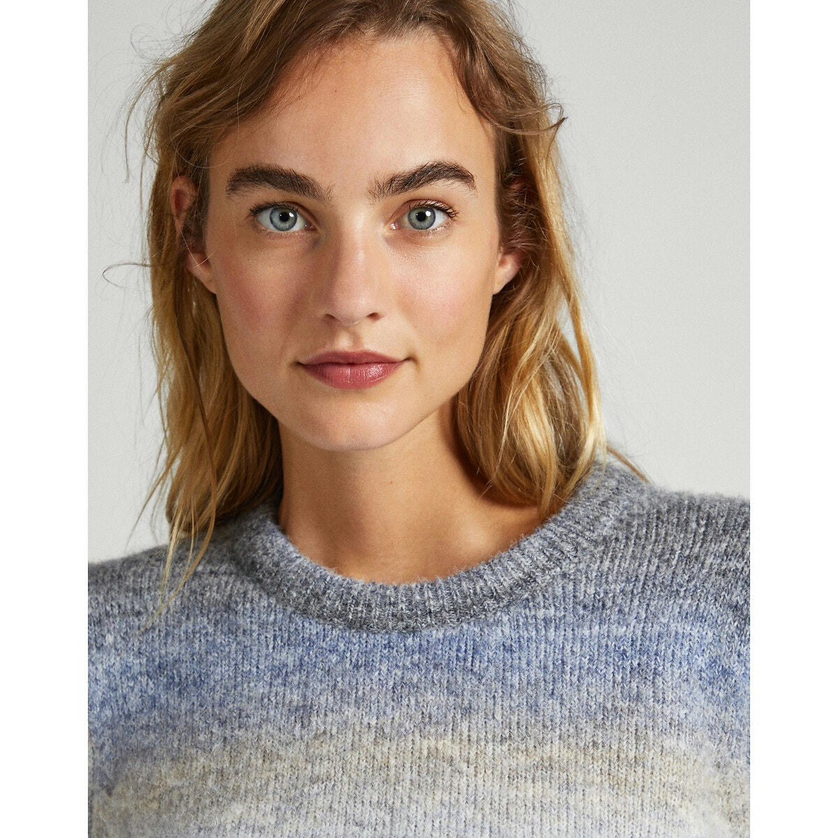 Pull rayé en maille mousseuse