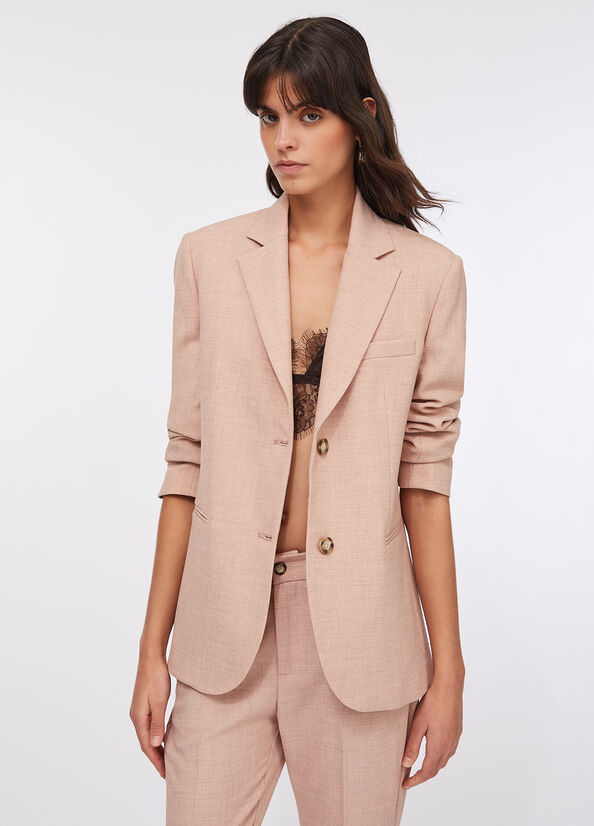 Blazer in tessuto m&eacute;lange