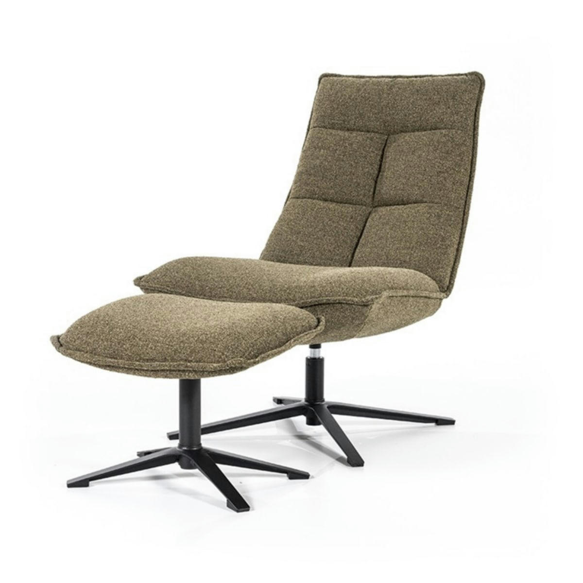 ARKUS - Fauteuil avec repose pieds design en tissu vert