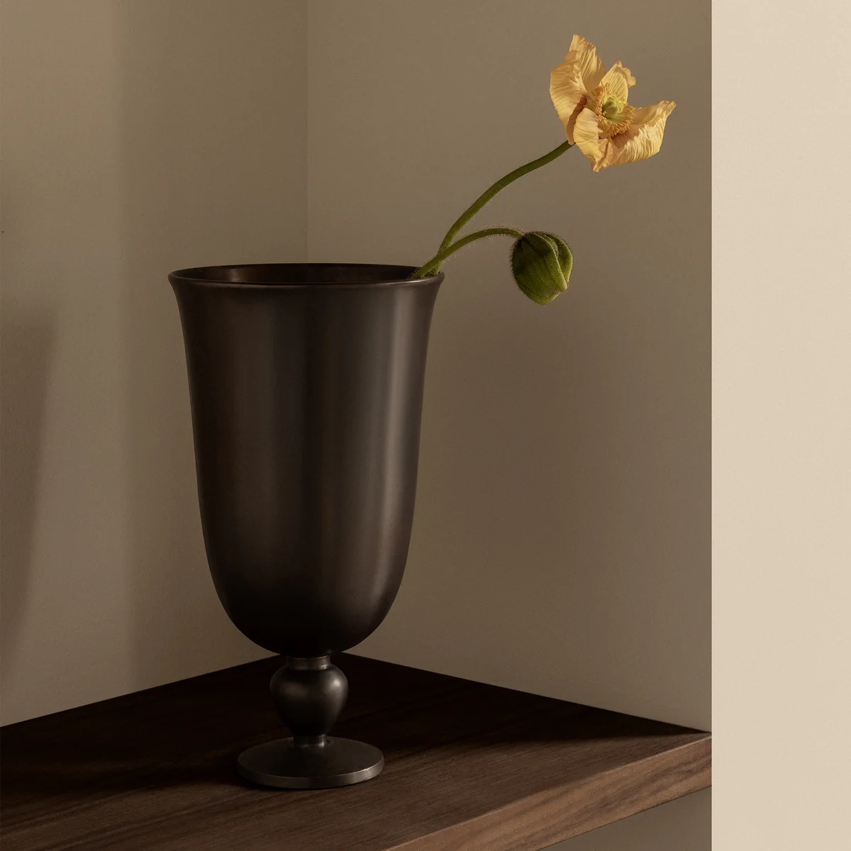 Audo - Pavot Vase, H 28,7 cm, dunkelbraun