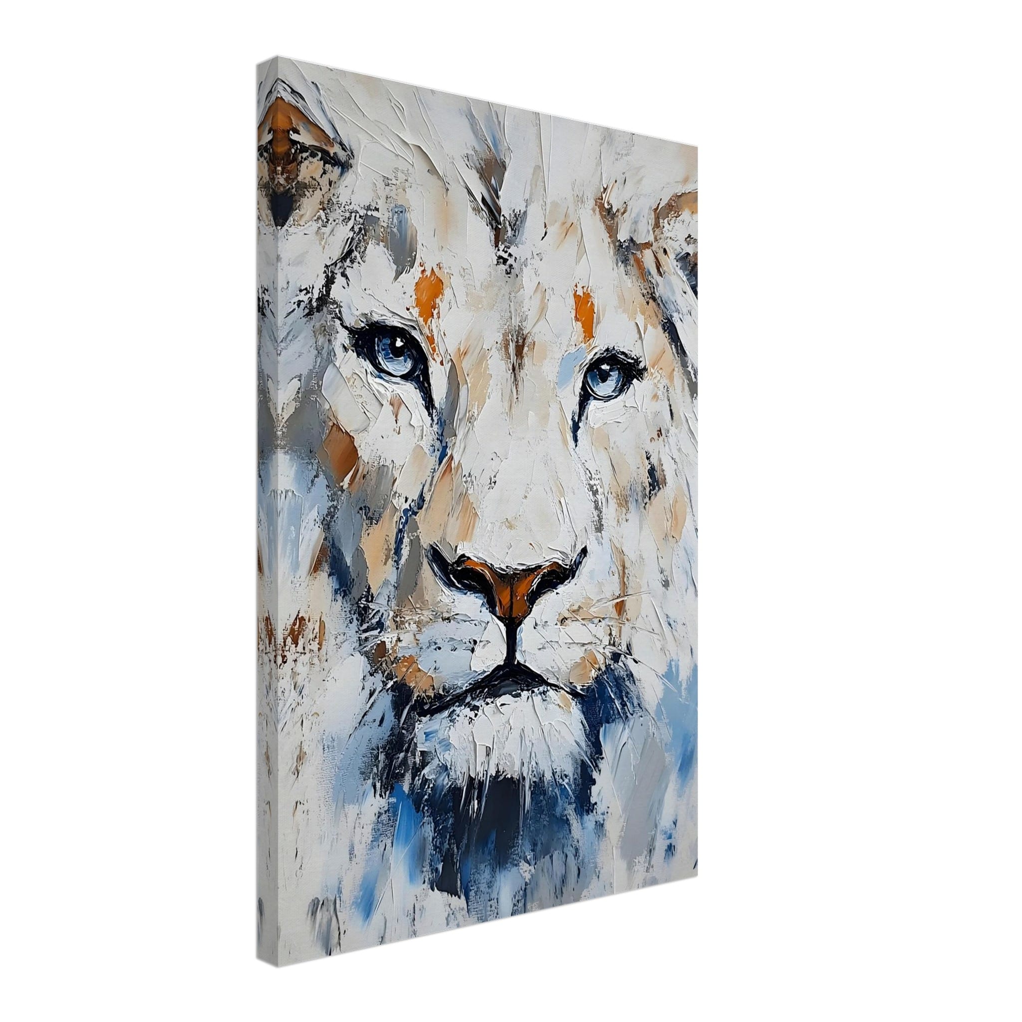 Artfulprints Canvas Abstract painted lion canvas - 40x60 cm - Grijs