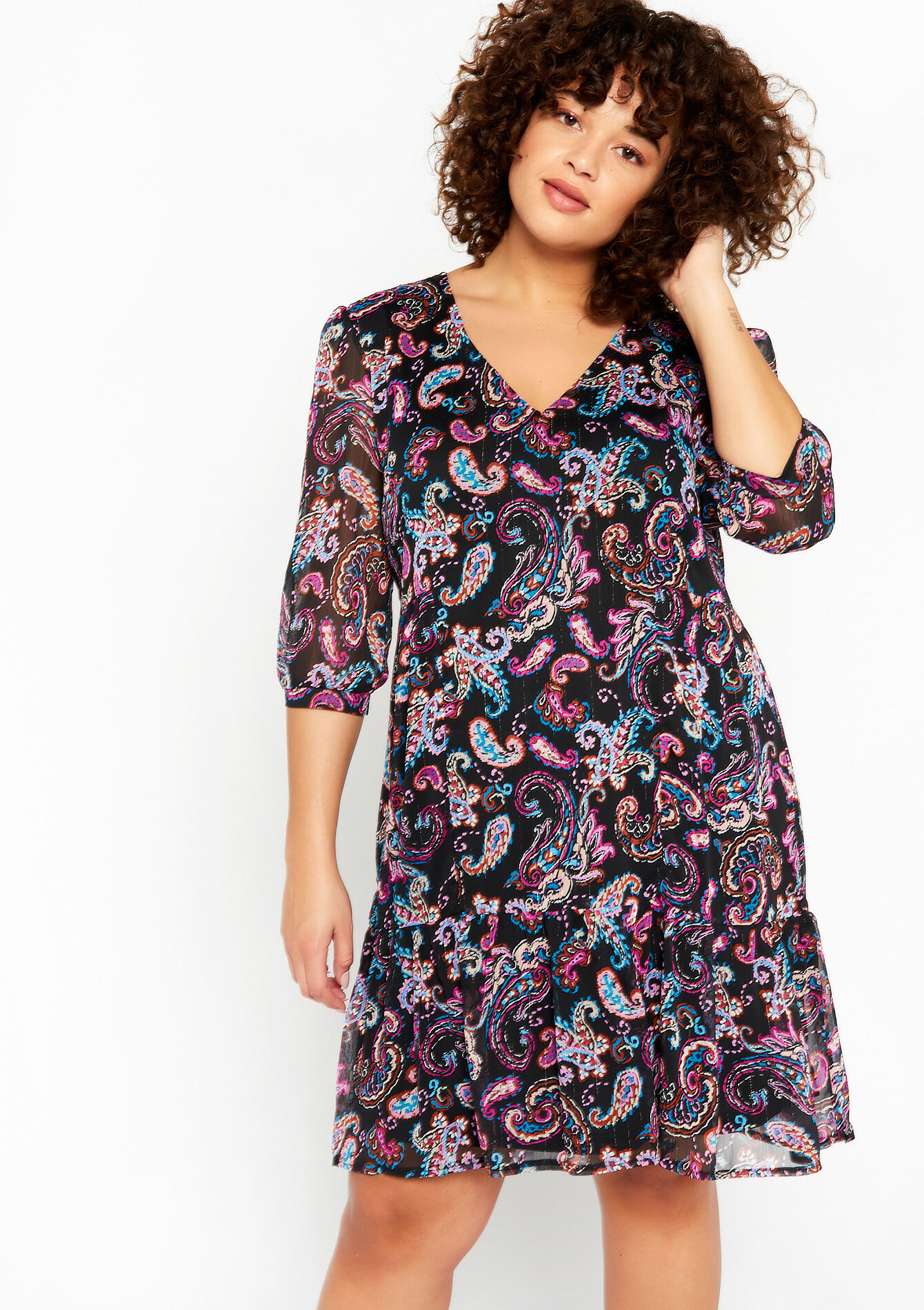 A-lijn jurk met paisleyprint