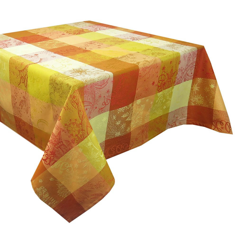 MILLE COULEURS SOLEIL - Nappe  pur coton jaune 180x250