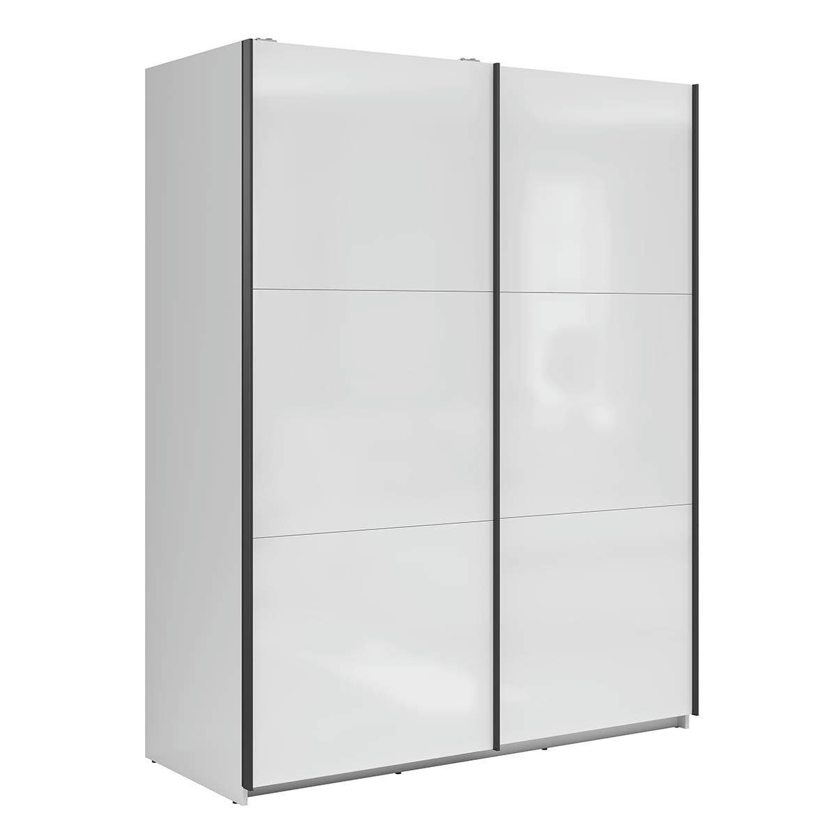 - Armoire 2 portes L153 x H195 cm panneaux agglomérés blanc