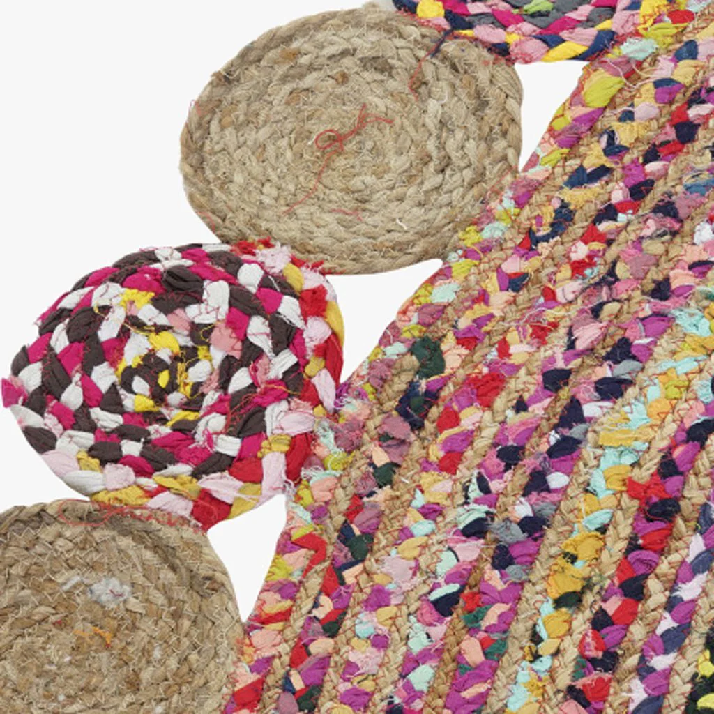 Tapete Redondo Círculos em Algodão e Juta OAXACA