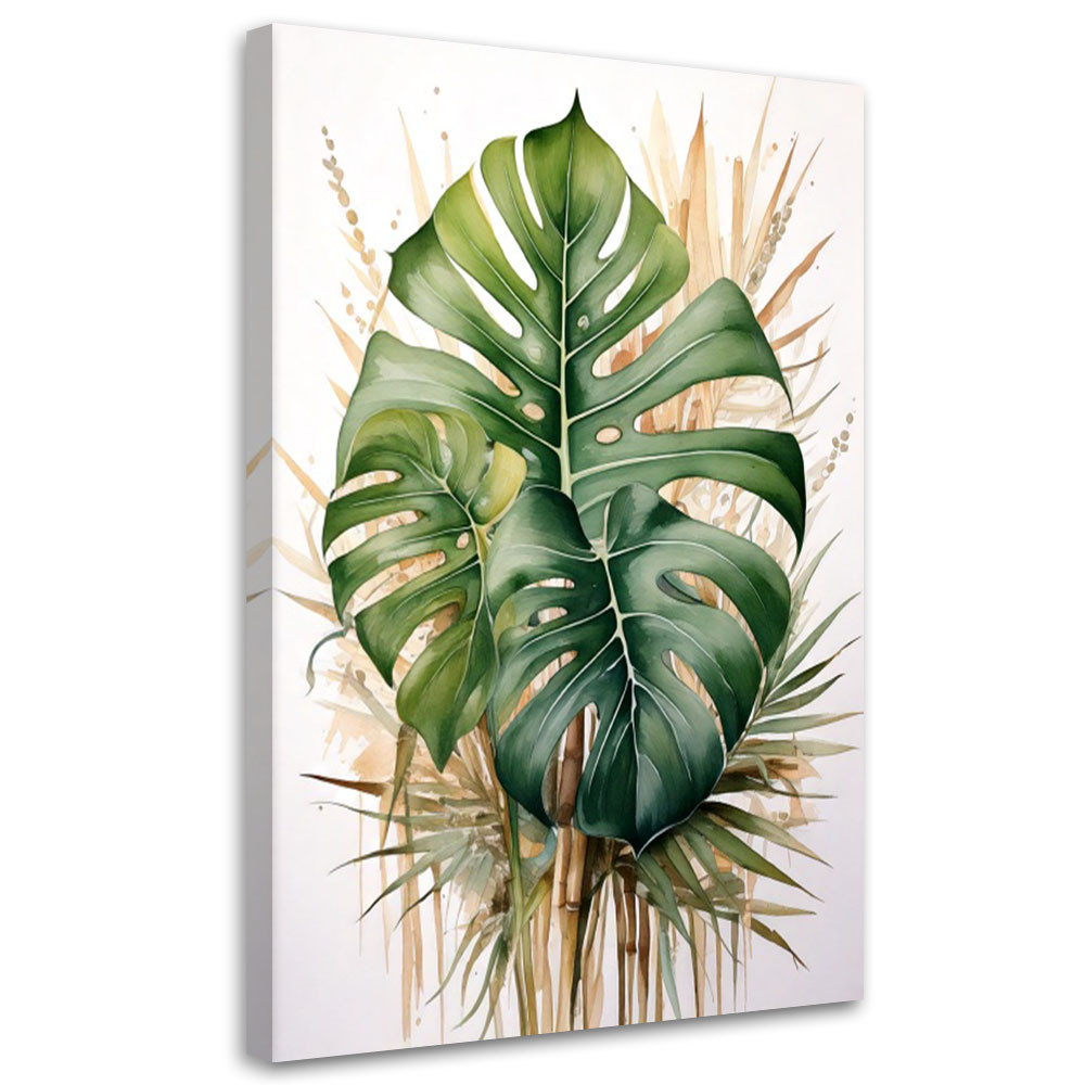Feeby Obraz nowoczesny, Monstera Liście Botanika 40x60