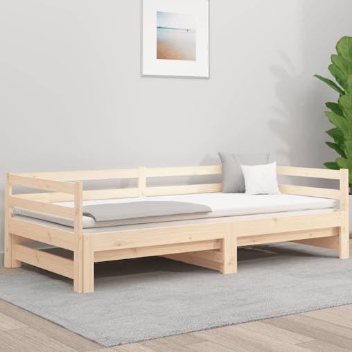 NNEVL Pull-out Day Bed 2x(92x187) cm Solid Wood Pine