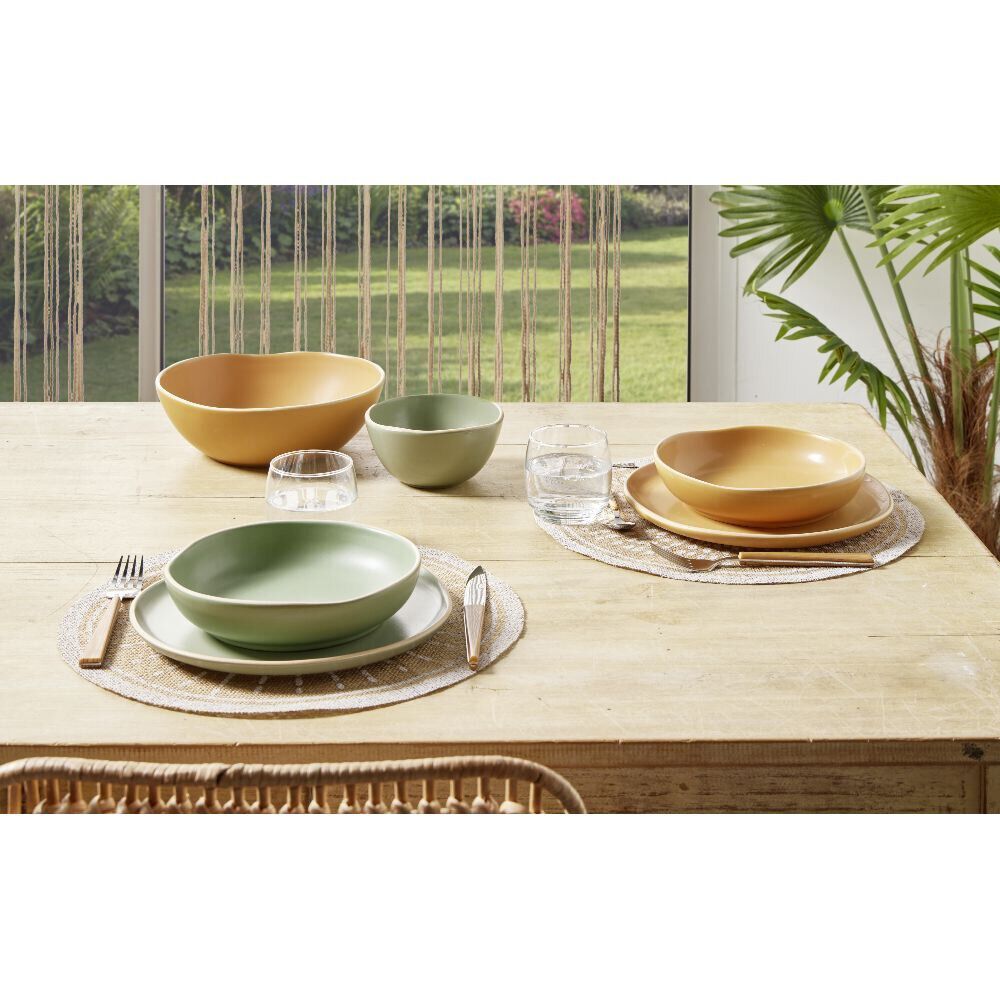 Bol en faïence vert Ø15xH6cm
