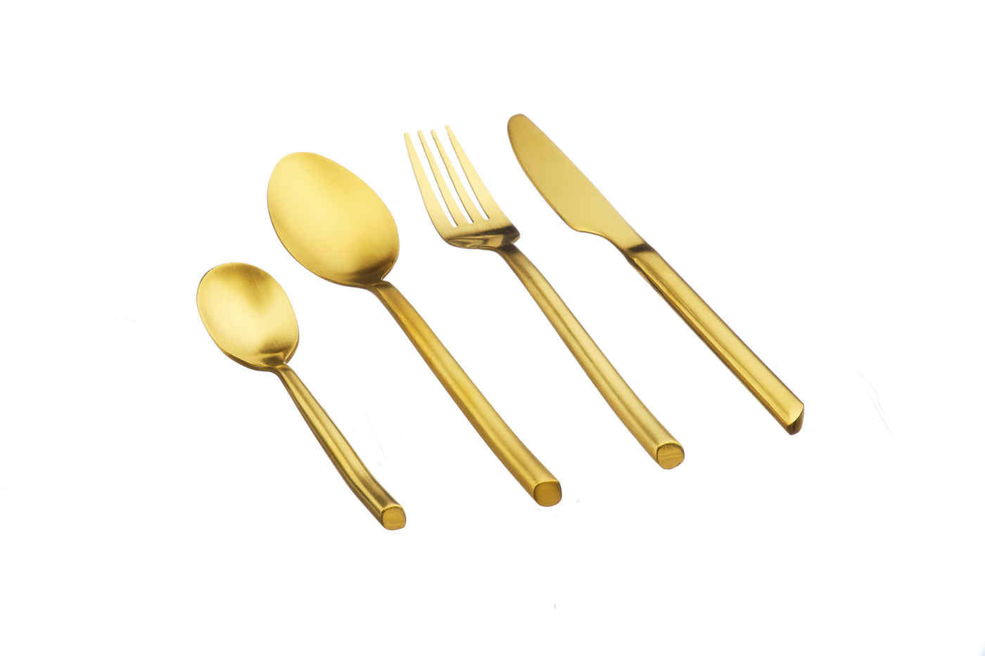 NUDE - Lot de 24 couverts de table en inox or