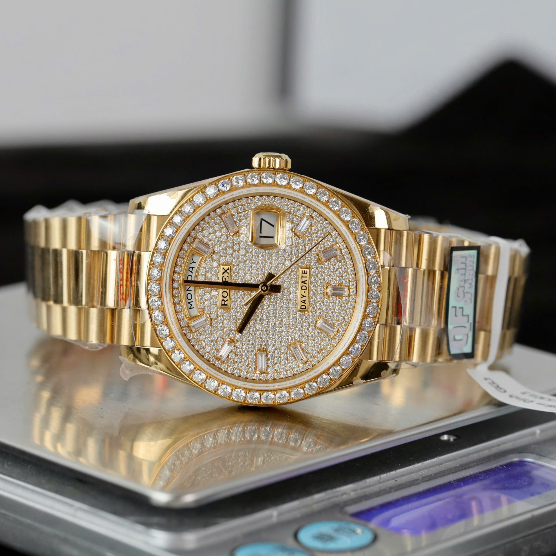 Rolex Day-Date YG Plated Diamond Dial 36mm Super Clone