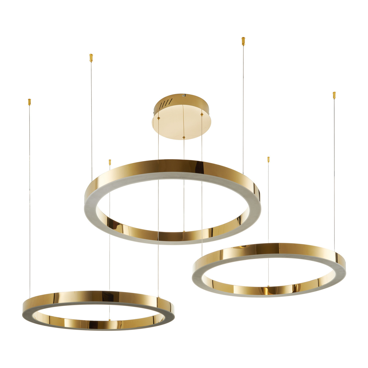 Lampa wisząca CIRCLE 40 60 80 LED złoty połysk na 1 podsufitce