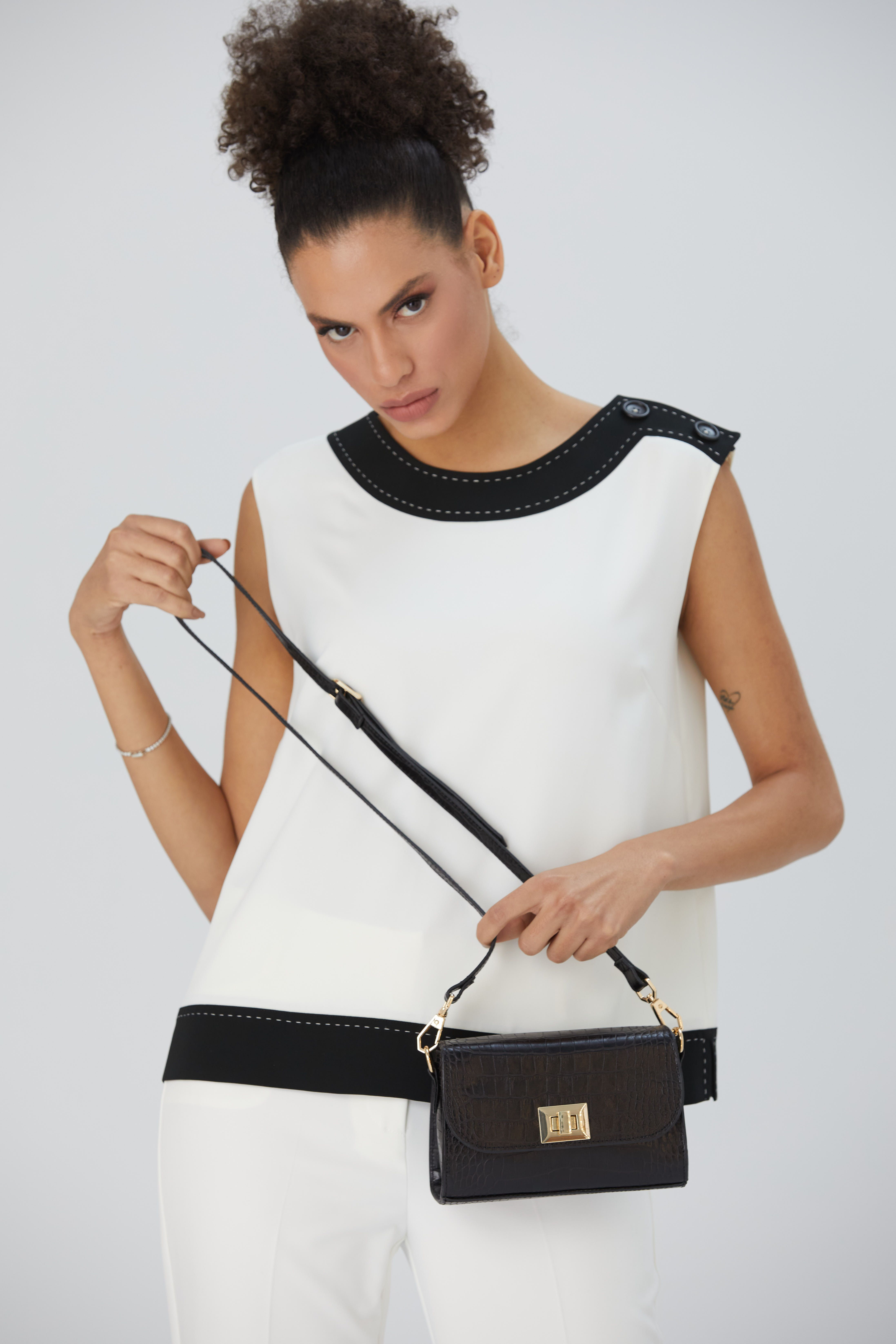Belissh Croc Pu Leather Detachable Strap Crossbody Bag