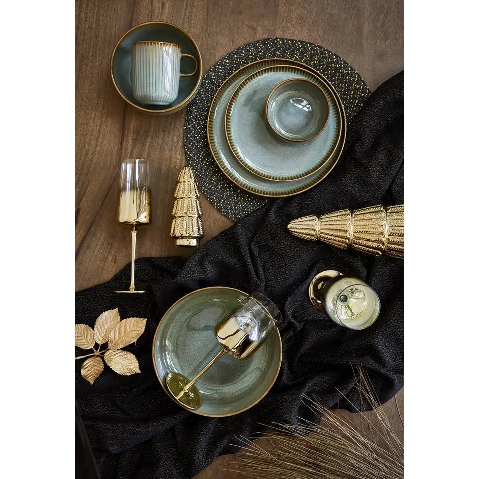 Dinerbord Camille - groen - stoneware - &Oslash;25,5 cm
