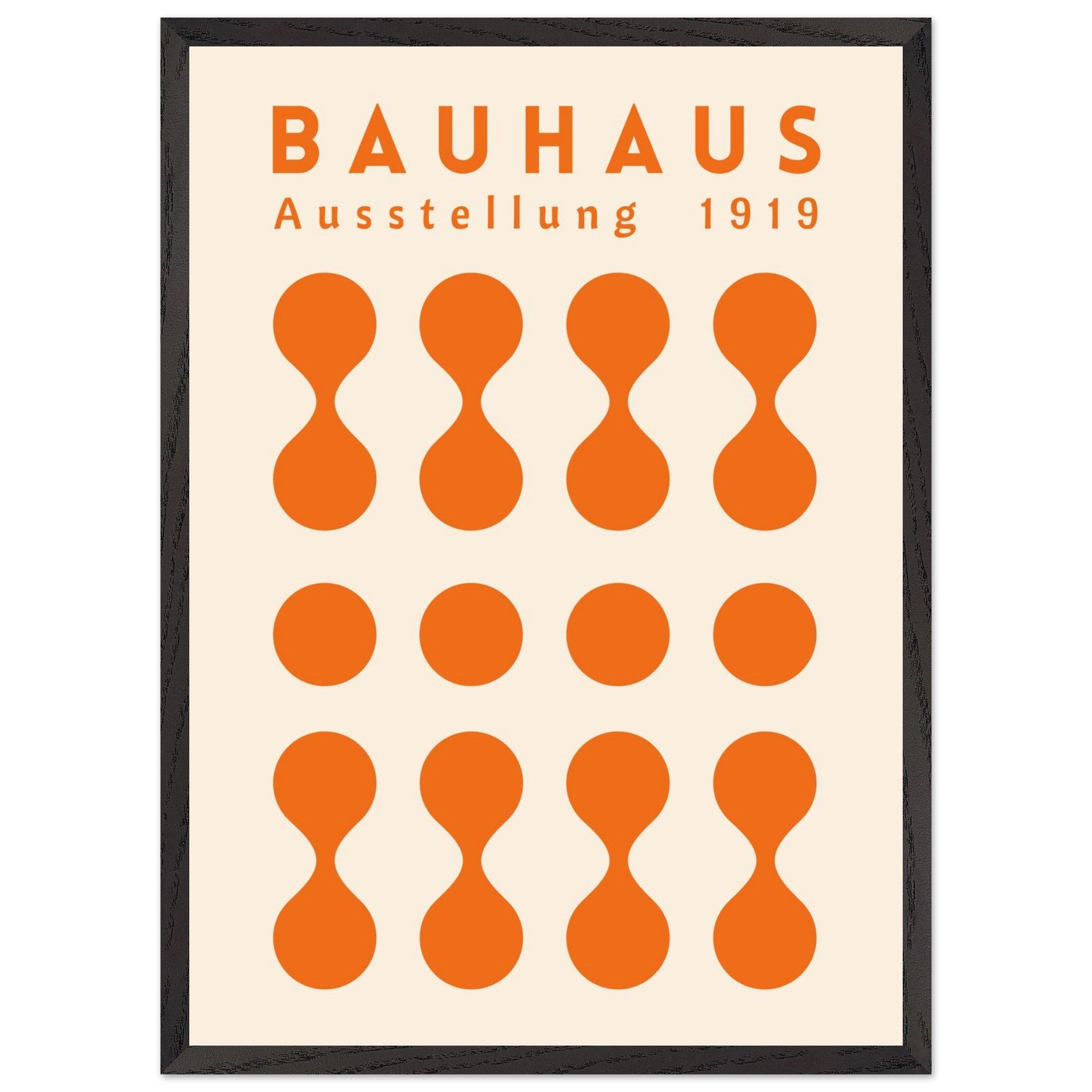 Artfulprints Poster met Lijst Bauhaus - Ausstellung orange  - 50x70 cm - Oranje