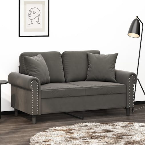 NNEVL Throw Pillows 2 pcs Dark Grey 40x40 cm Velvet