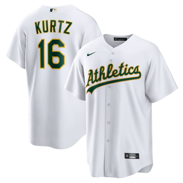 Nick Kurtz Athletics Nike Home Replica Jersey - White