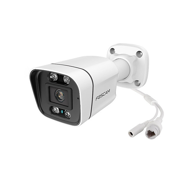 Caméra IP extérieure PoE 5 MP avec spots lumineux et sirène - Foscam V5EP Blanc