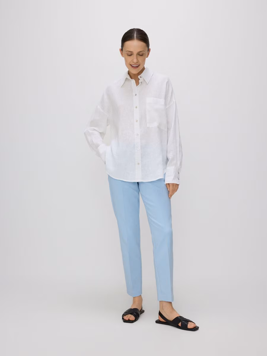 Cigarette Trousers With Pressed Crease