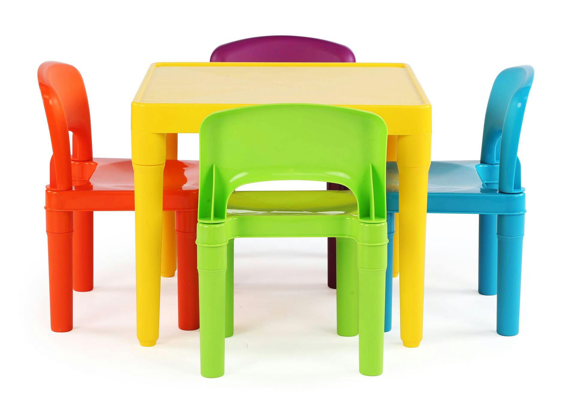 Humble Crew Kids' Lightweight Plastic Table & 4-Chair Set, Multicolour