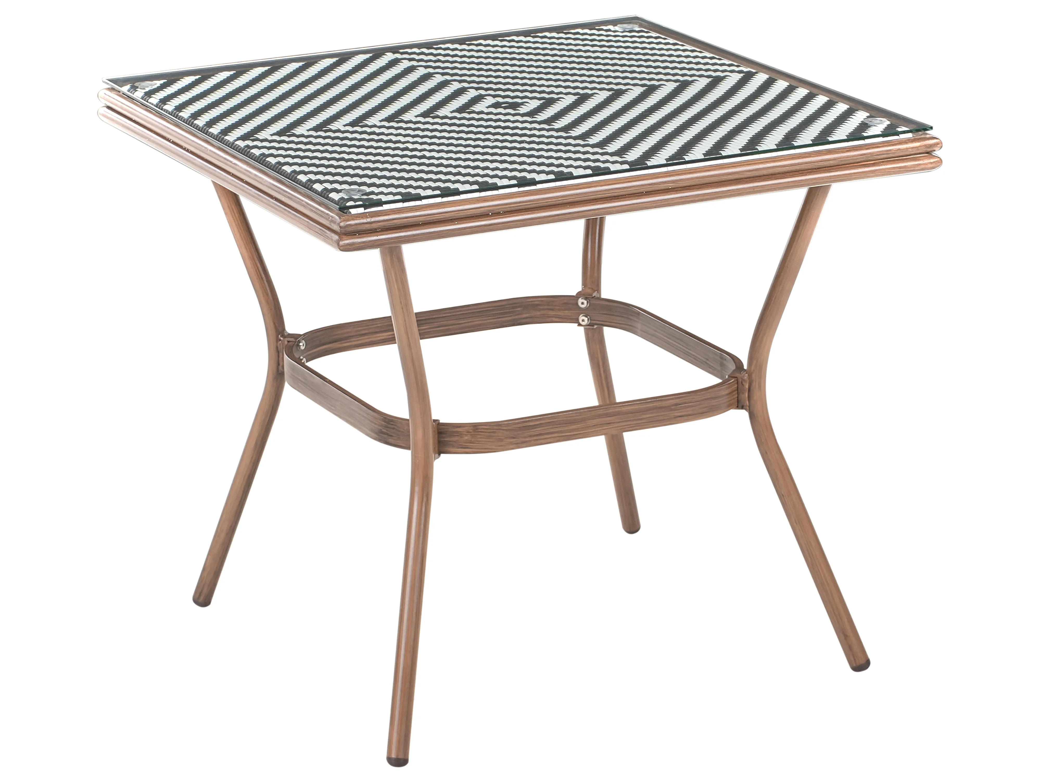Garden Dining Set 4 Seater CASPRI PE Rattan Black/ White