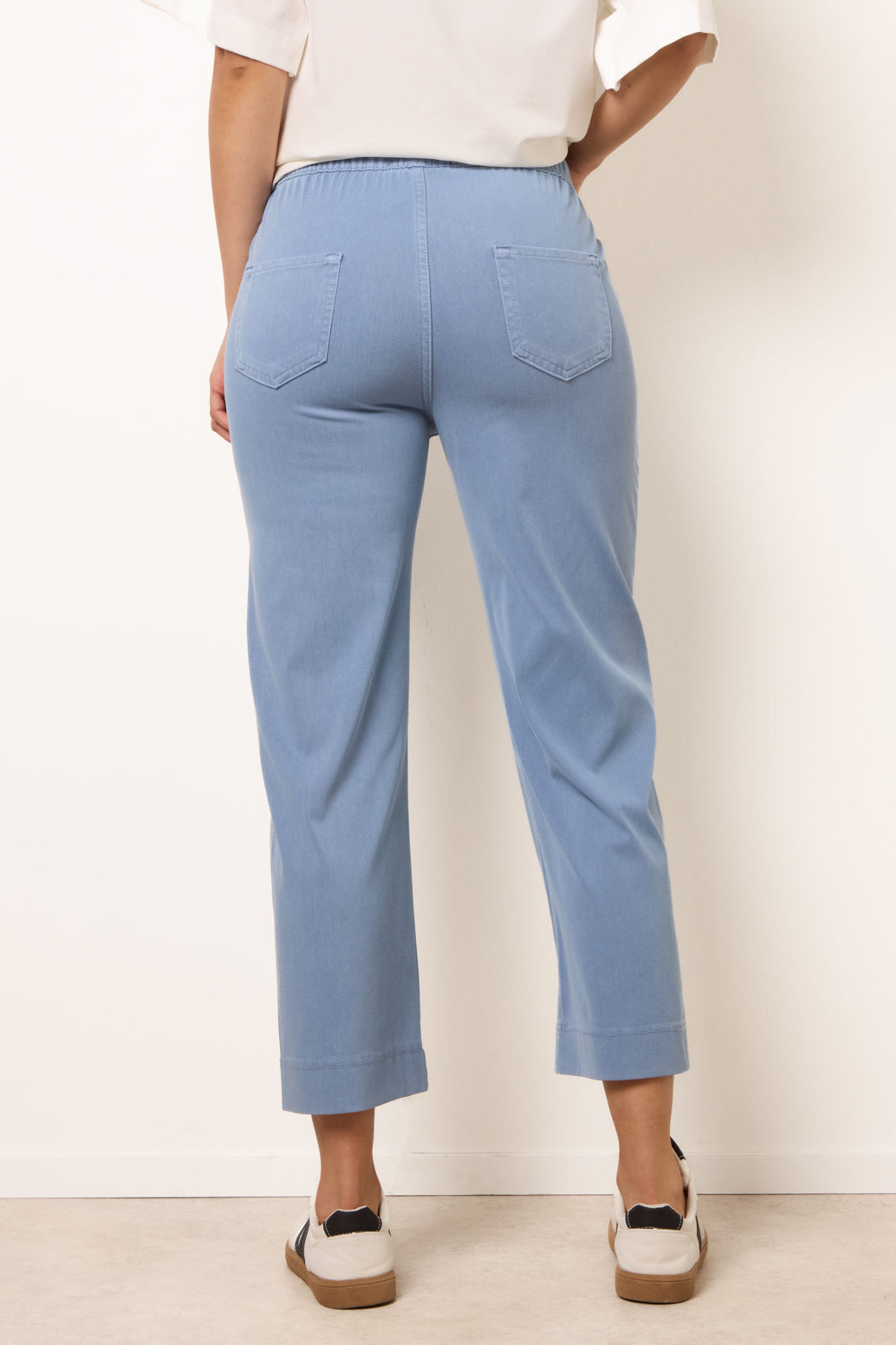 Blue Vanilla Light Blue Elasticated Waist Trouser With Drawstring