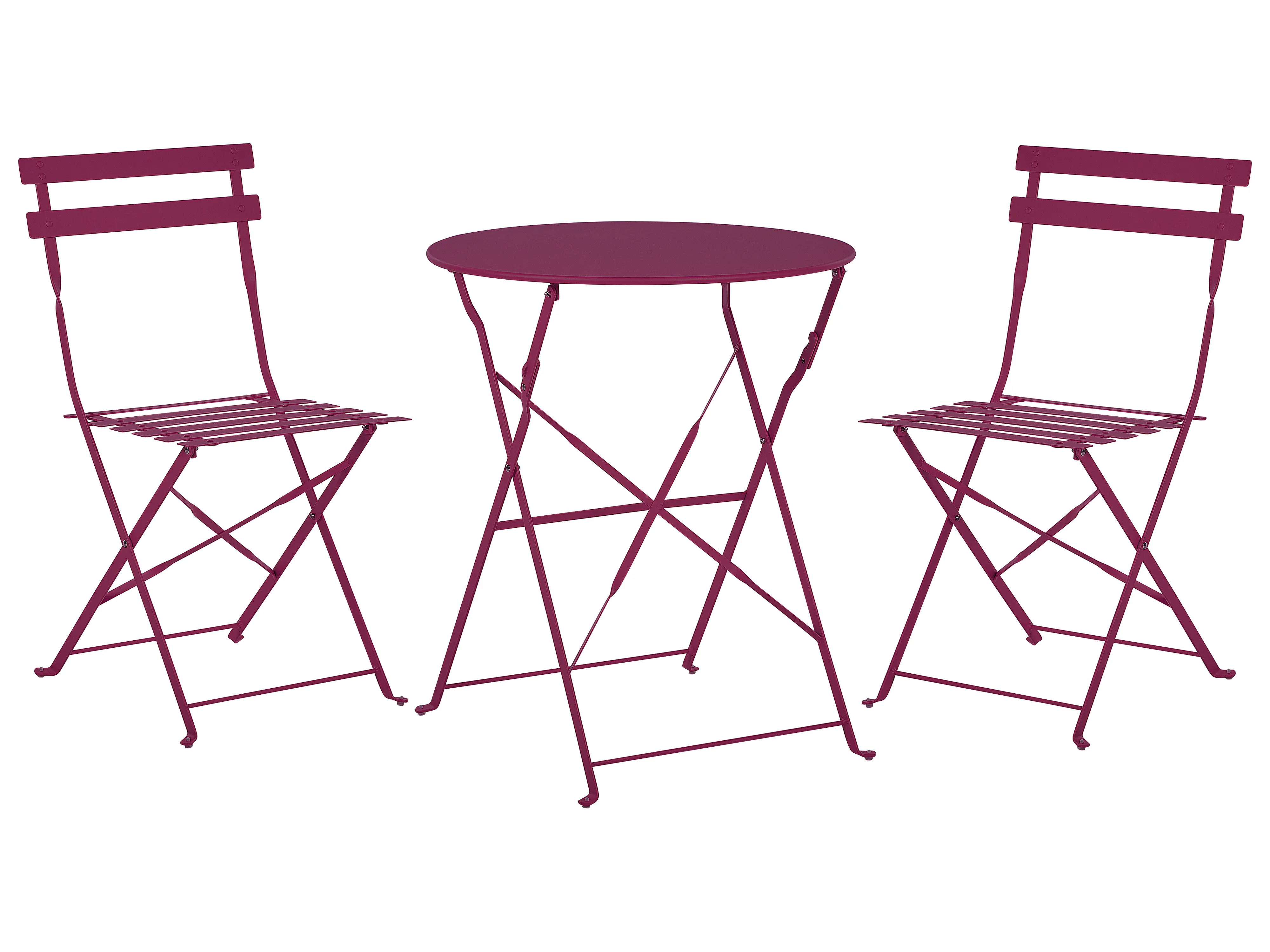 Bistro Set Folding FIORI Metal Burgundy
