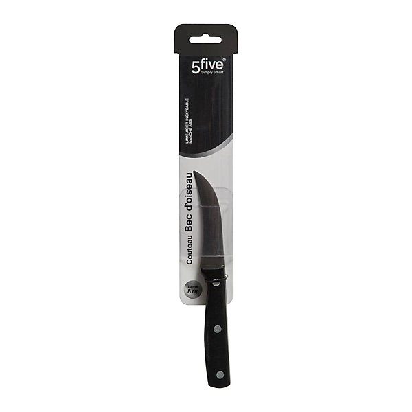 Couteau bec d'oiseau inox - lame 8cm Essentiel Black - 5Five