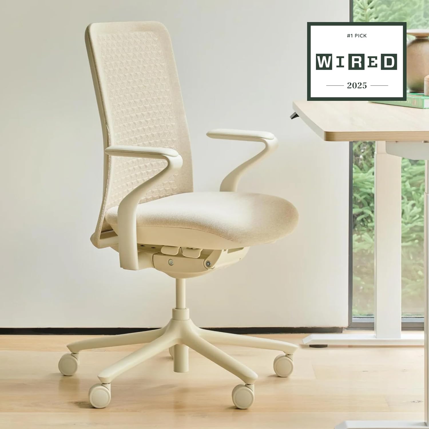 Branch Verve Chair - High Performance Executive Office Chair with Contoured Back and Adjustable Lumbar Support - High Density Foam Cushion and 3D Knit Back - Fits 5' to 6', Up to 275 lbs, Wheat