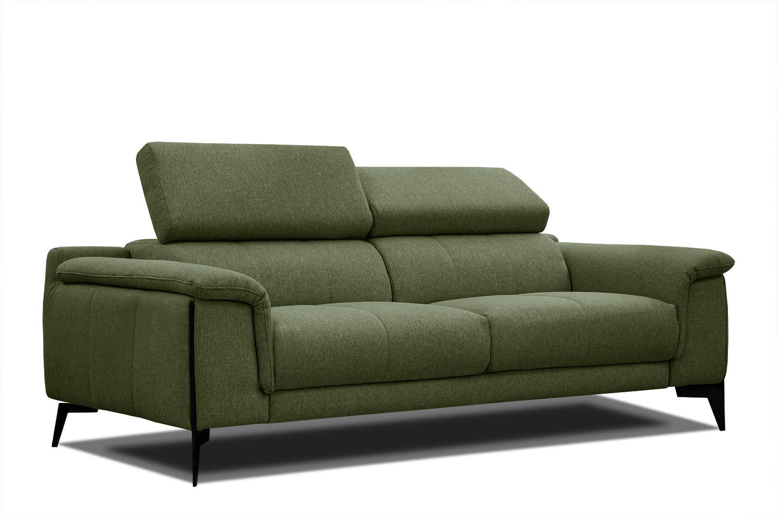 MATERA - Canapé XXL droit 3 places tissu vert