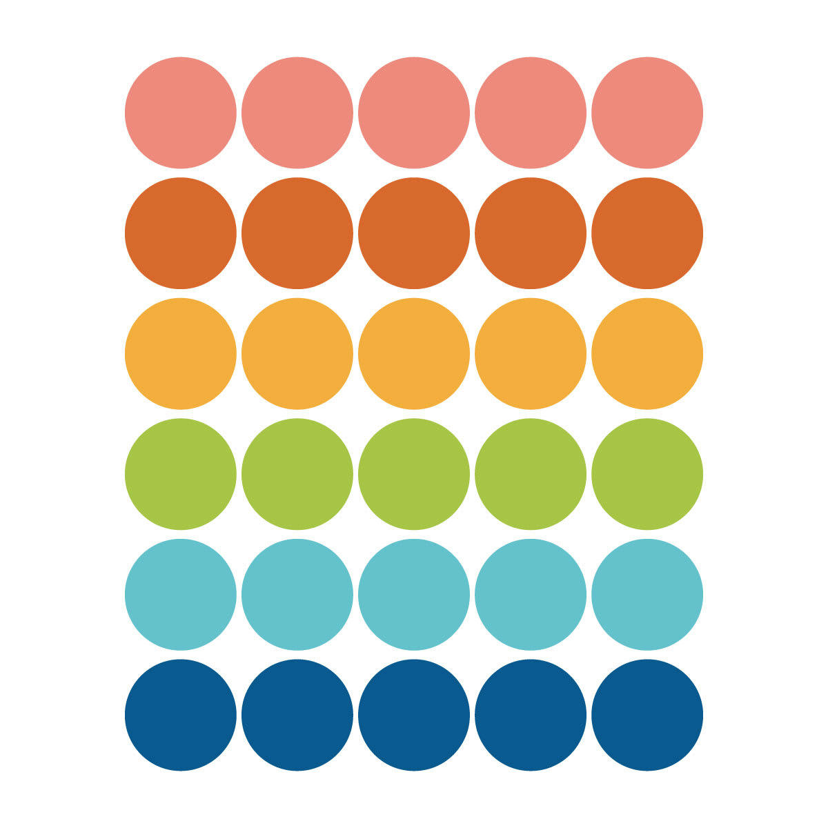 MULTICOLORE - Stickers mureaux en vinyle rondes multicolor