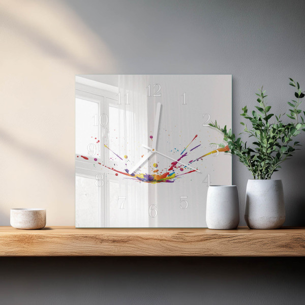 Designerski zegar 30x30 Plamy dekoracyjny na ścianę
