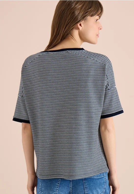 Shirt mit Boatneck und Struktur