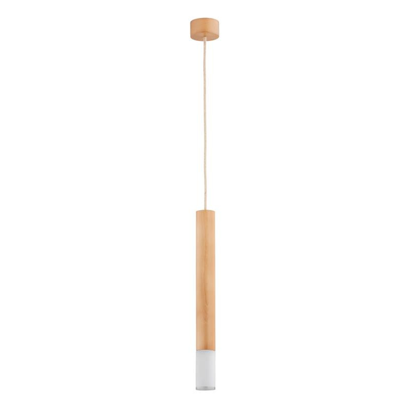 Lampa wisząca ADORI drewno-biała 1xE14x10W wym:110x8,5x8,5cm IP20 Alfa