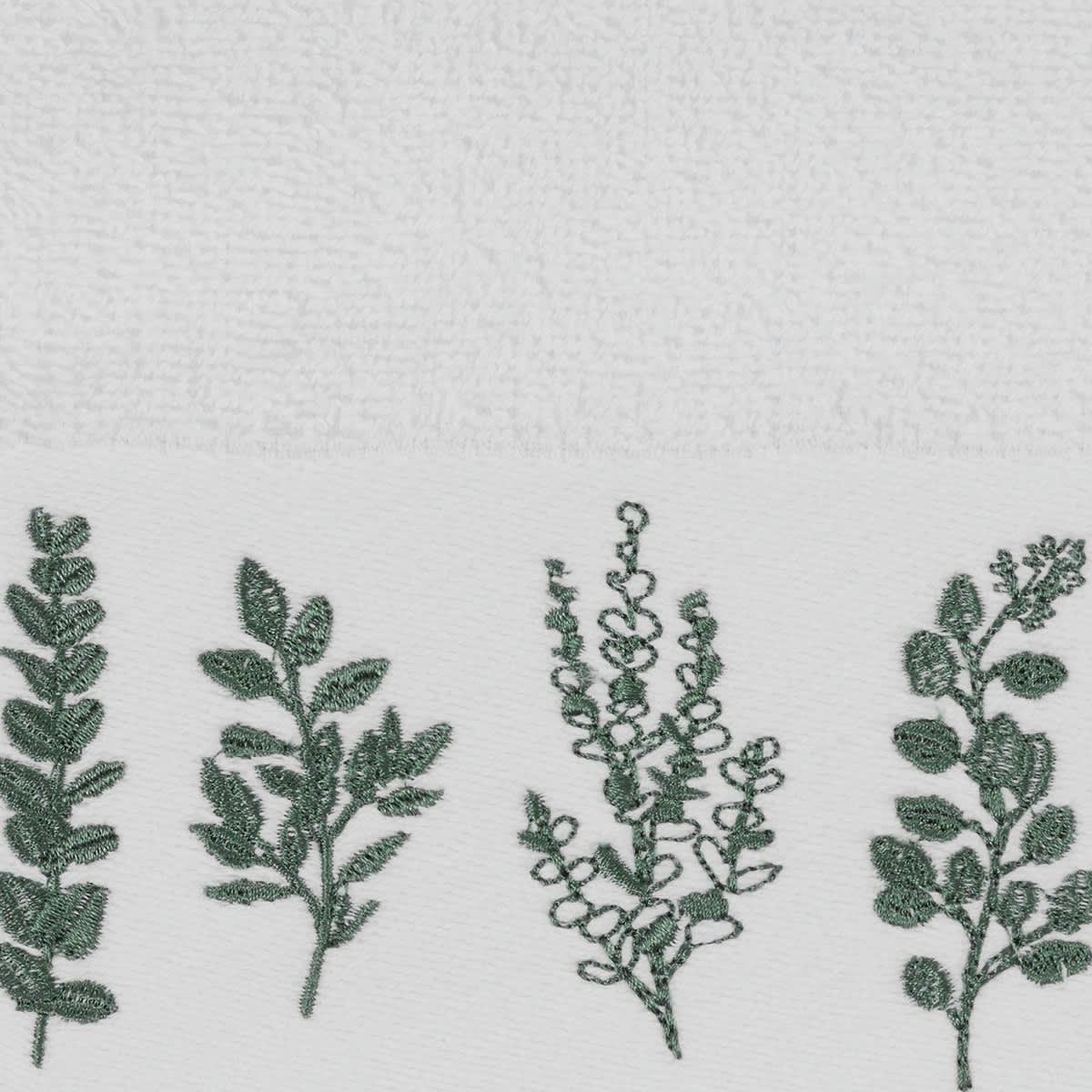 EUCALYPTUS - Lot de 3 serviettes invité Blanc 30x50 cm