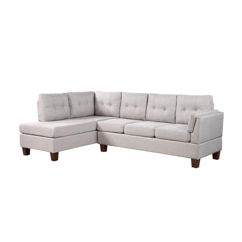 Dalia Linen Modern Sectional Sofa with Left Facing Chaise