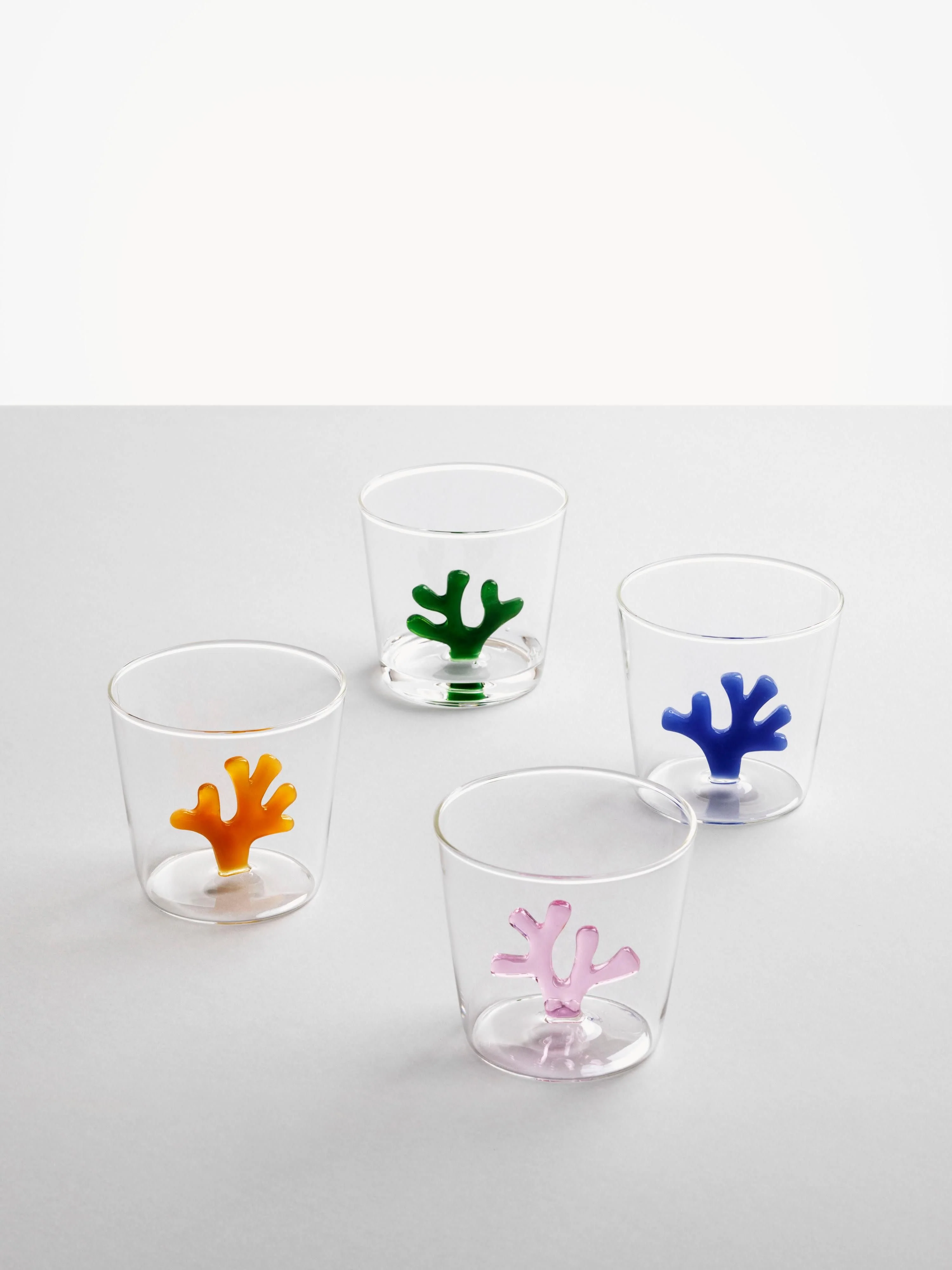 Handgefertigte Trinkgläser Coral Reef aus Borosilikatglas, 6er-Set