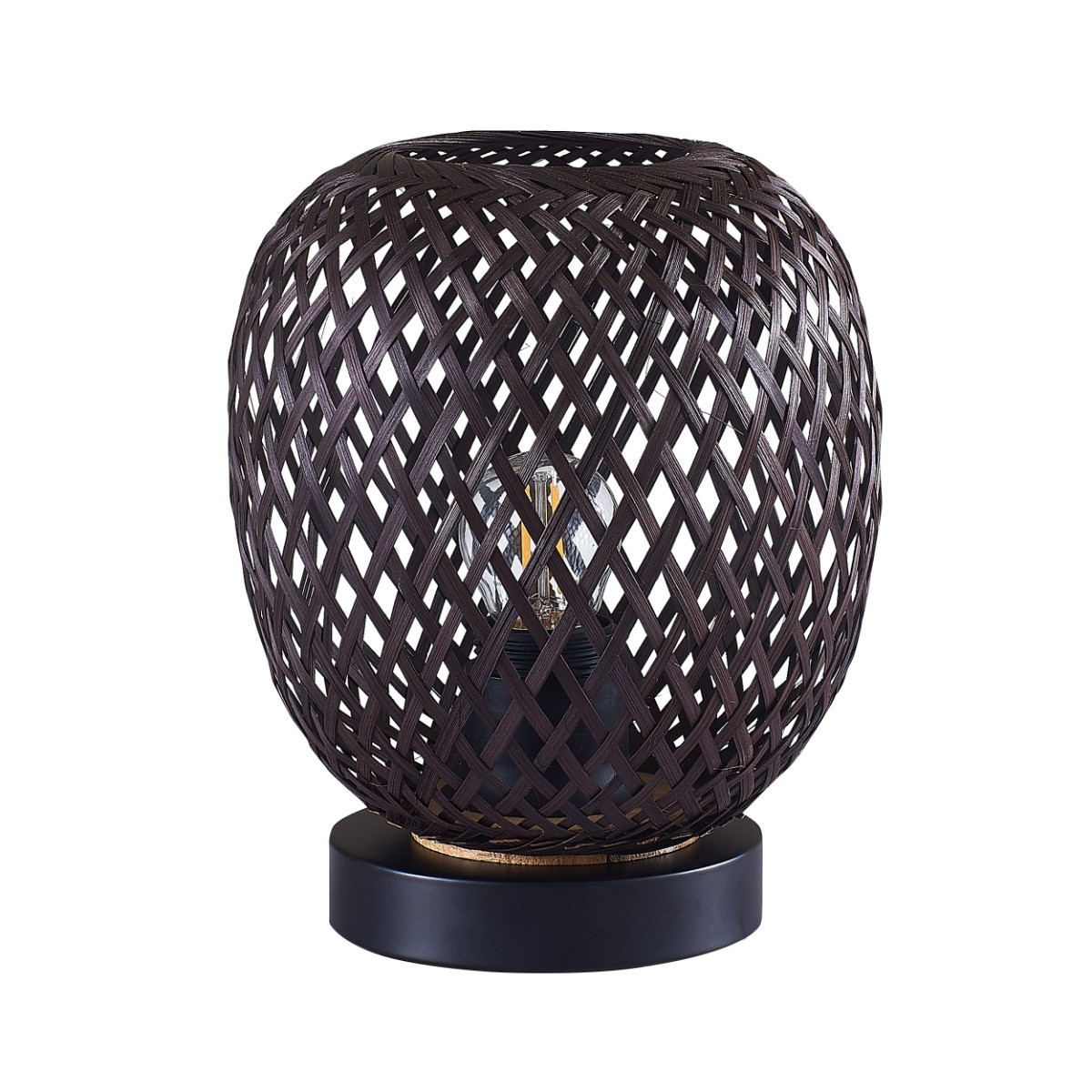 Lampa stołowa boho czarna ZANZIBAR 1xE27x20W wys:24cm Polux